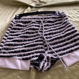 Fluffy fun stripped shorts with visible pockets. Never worn brand new condition